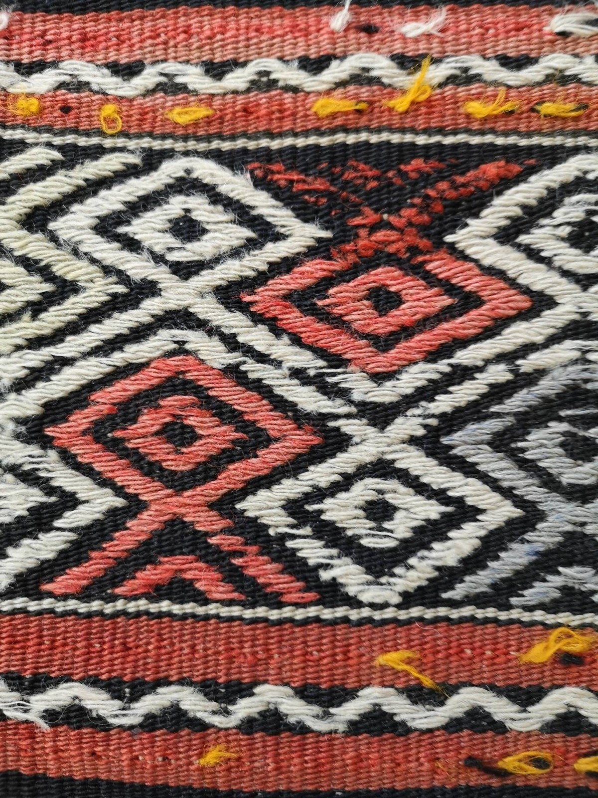 Vintage Turkish Kilim Runner Rug, Orange Hallway Decor (1.9 x 8.3 ft)