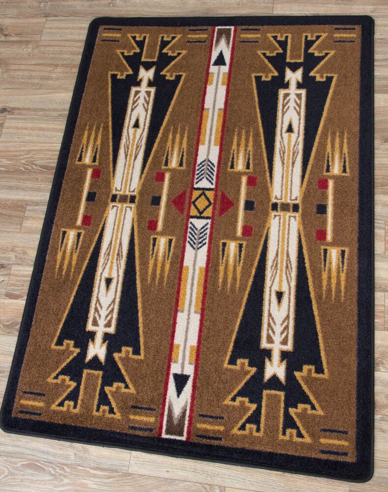 Horse Thieves Brown Southwest Rustic Country Farmhouse Area Rug 11′ x 13′