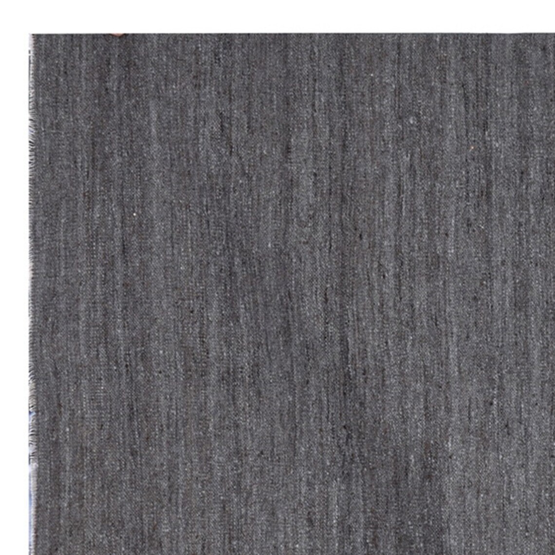 Handwoven Gray Wool Area Rug 3×5.10 Reversible Flatweave Kilim Carpet