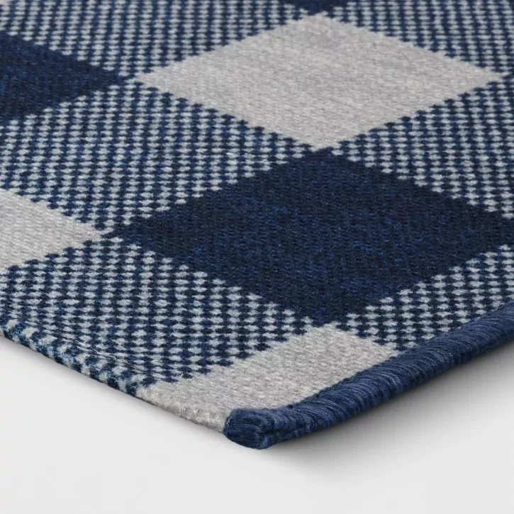 3 Pack 2’x3′ Machine Washable Oversized Gingham Handwoven Scatter Accent Rug