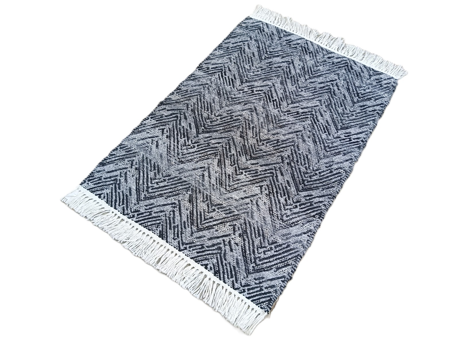 5×8 ft Jakart Black and White Striped Area Rug – Modern Hand-Woven Design