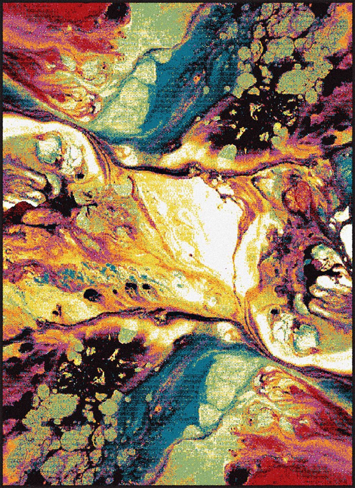 2×7 Multi-Color Blots Leaks Waves Abstract Runner SMP1004 – Aprx 2′ 7″ x 7′ 3″