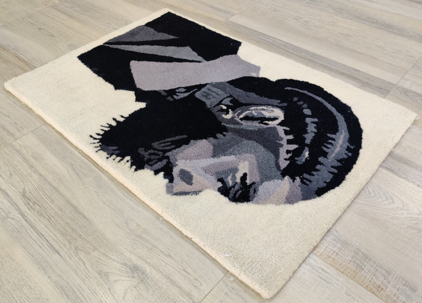 Hand Tufted Rug for Kids Teens 100% Wool Handmade Nipsey Hussel Art 2 x 3 ft