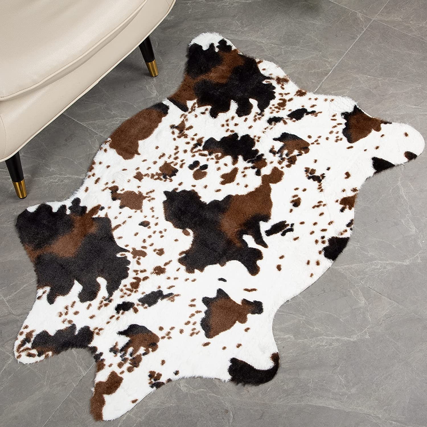 Cowhide Rug Cute Cow Print Rugs Western Decor for Living Room Bedroom Faux An…