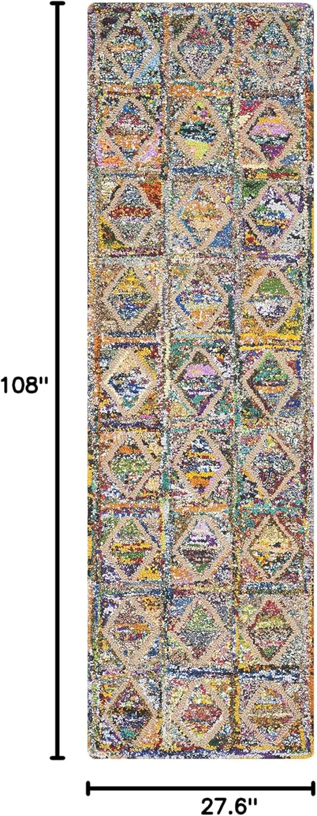 Nantucket Handmade Boho Runner Rug 2’3″ x 9′ for High Traffic Areas