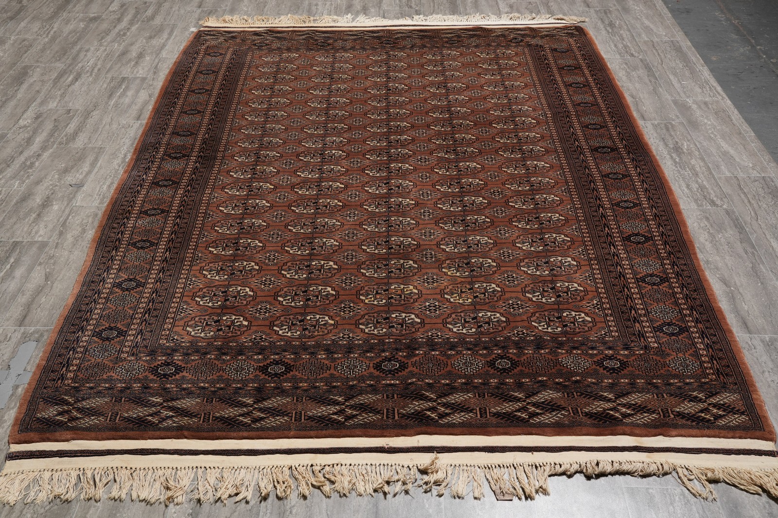 6.4 x 8.3 Rust Finer Bokhara Rug #PIX-23572