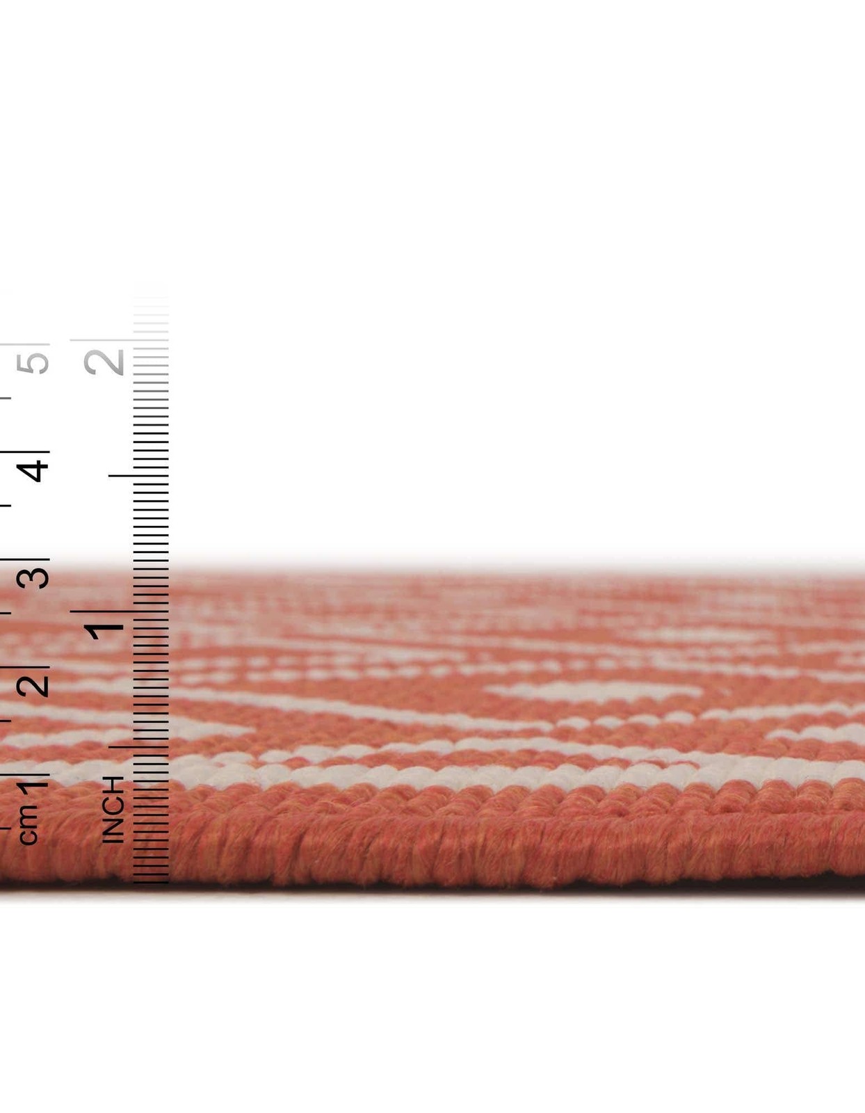 Outdoor Trellis Collection Area Rug – Kafes (2′ x 6′ 1″ Runner, Rust Red/ Ivory)