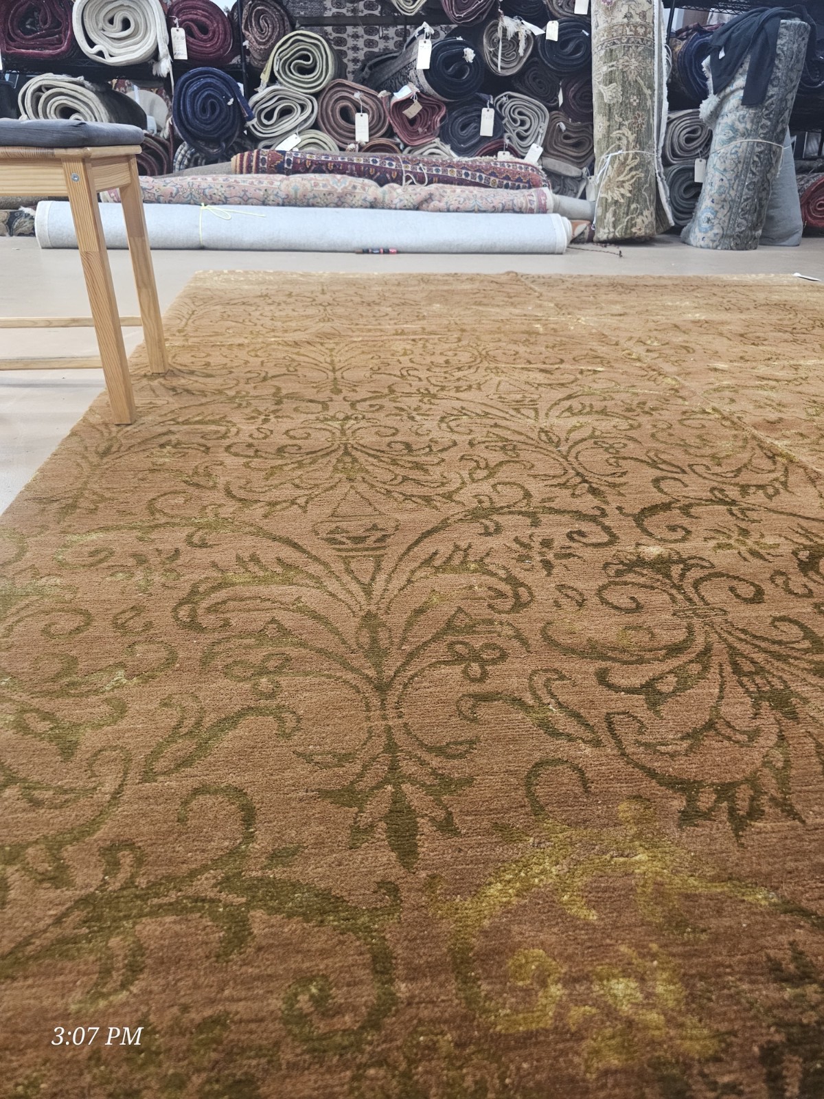 HANDMADE WOOL AND SILK RUG, NEW 8×10