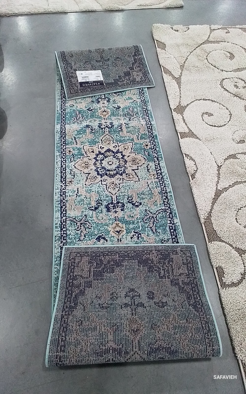 TEAL / NAVY 2′-2″ x 10′-0″ Back Stain Rug, Reduced Price 1172763415 MAD473K-210