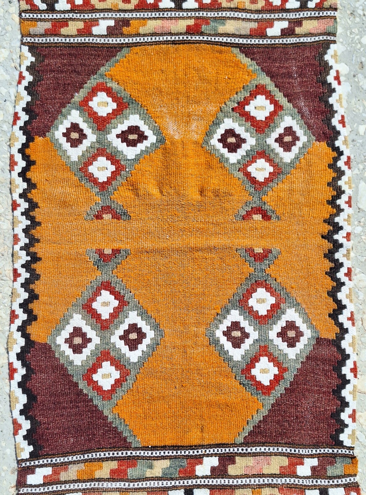 1960s Vintage Hand Woven Small Kilim Rug