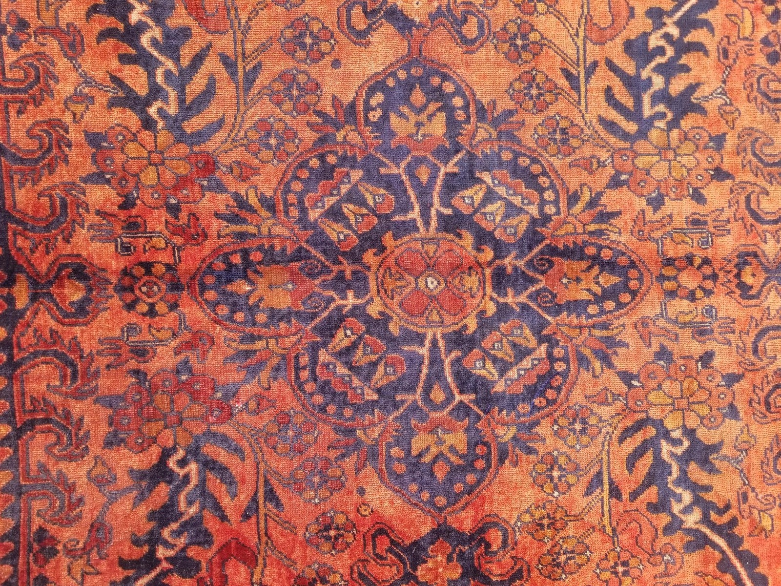 Vintage Traditional Handmade Oriental Wool Multicolor Rug 9.2 x 6.7ft