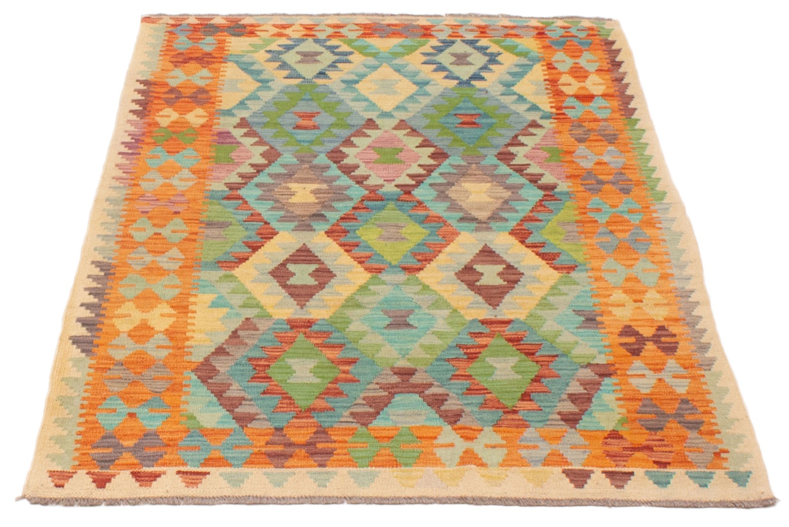 Vintage Hand Woven Area Rug 3’11” x 5’9″ Traditional Wool Oriental Carpet