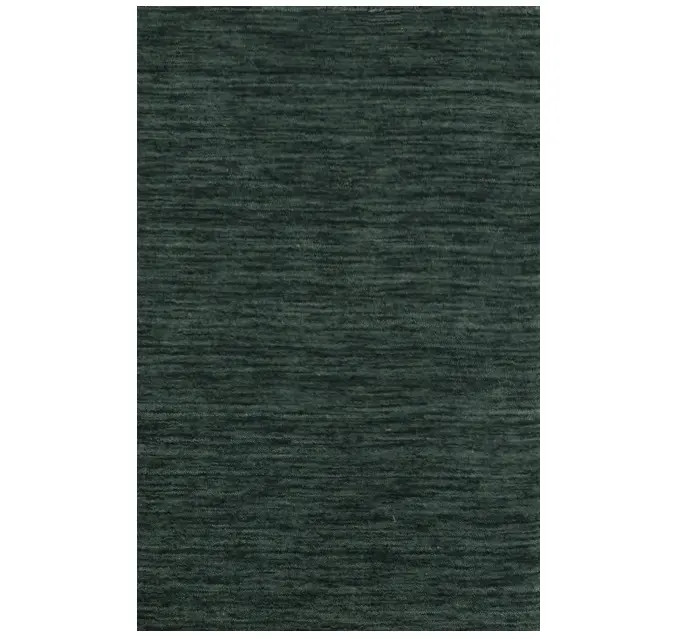 2X3 Dark Green Solid Gabbeh Modern Area Rug