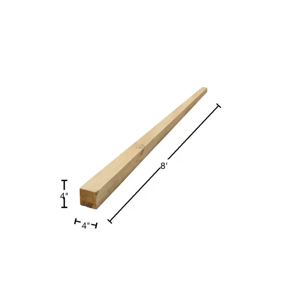 4 In. X 4 In. X 8 Ft. #2 Ground Contact Pressure-Treated Southern Yellow Pine Wo