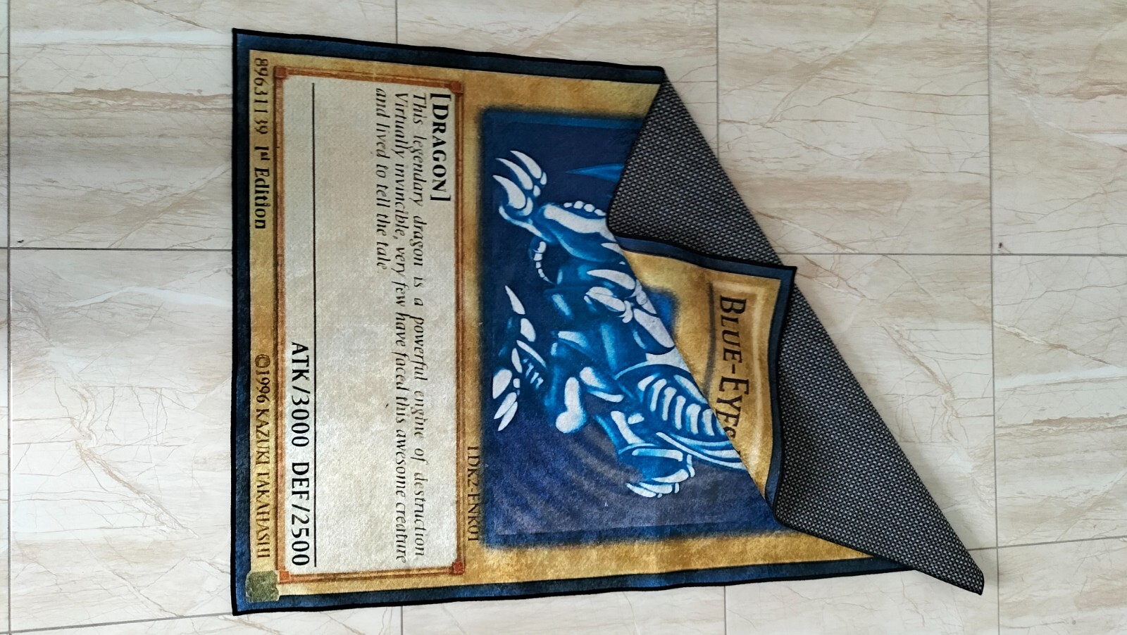 Blue Eyes White Dragon Rug, Kids Room Rug, Non Slip Floor Rug, Area Rug, 3D Rug