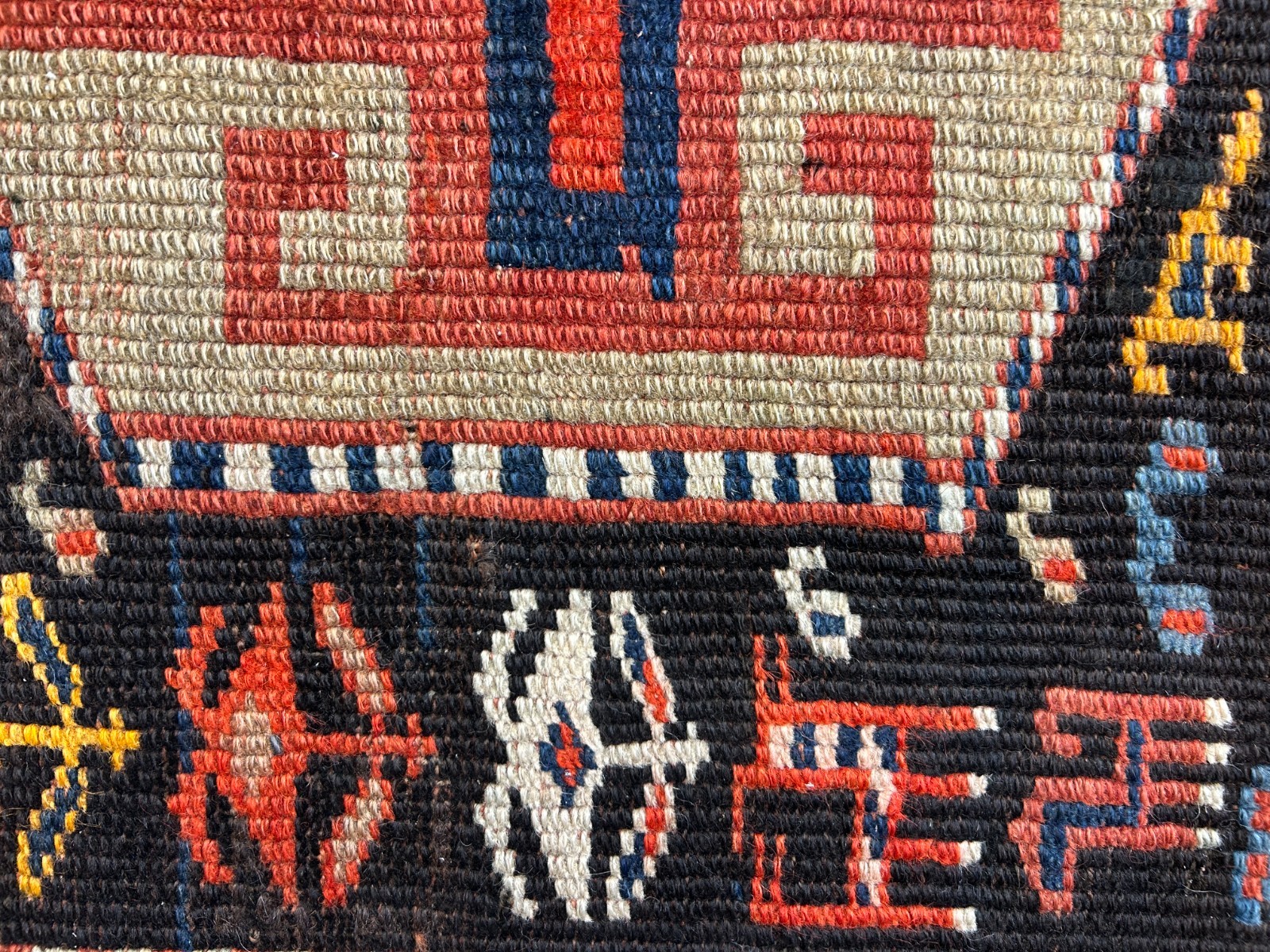 4’4″x6’4″ Antique Hand-knotted Wool Geometric Caucasian Area Rug – Russian 4×6
