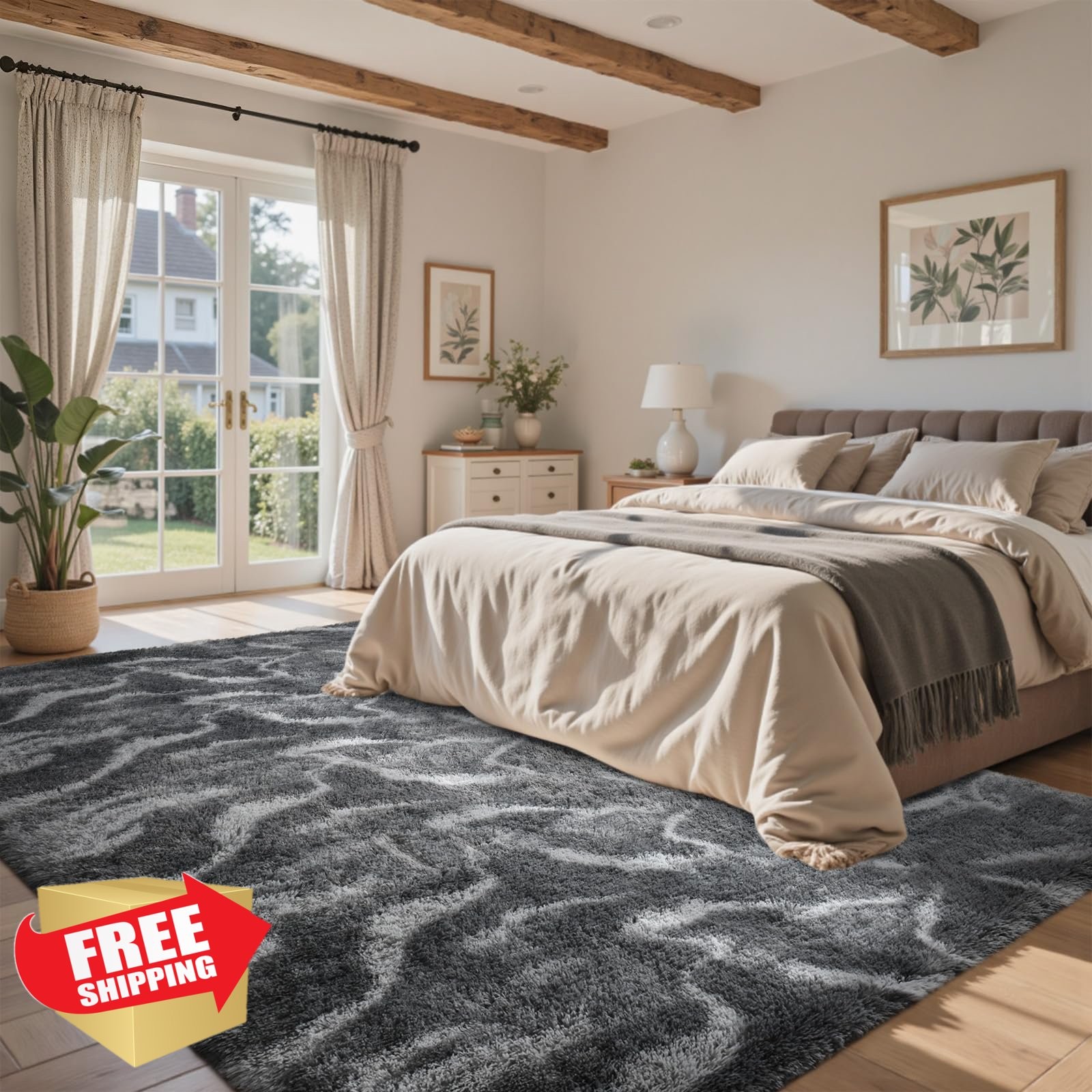 LòutiRoot Home 5×7 Rug Charcoal Grey