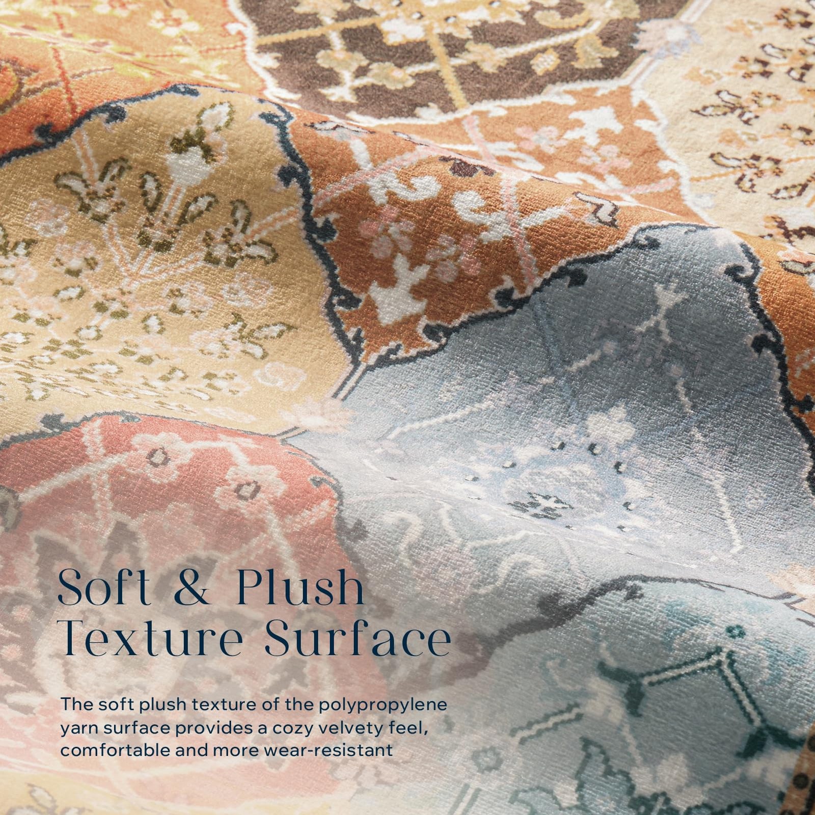 Phantoscope Area Rug 9’x12′ Distressed Moroccan Mosaic Diamond Pattern