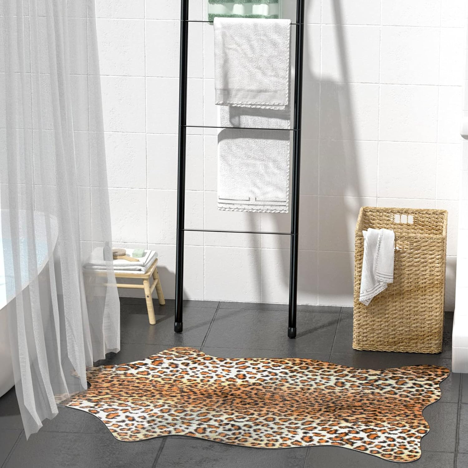 Leopard Rug Cheetah Print Rugs Western Decor for Living Room Bedroom Faux Animal
