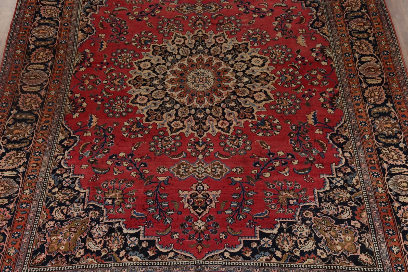 Red & Pink Area Rug 10×13 Hand-knotted Wool Traditional Floral for Living Room