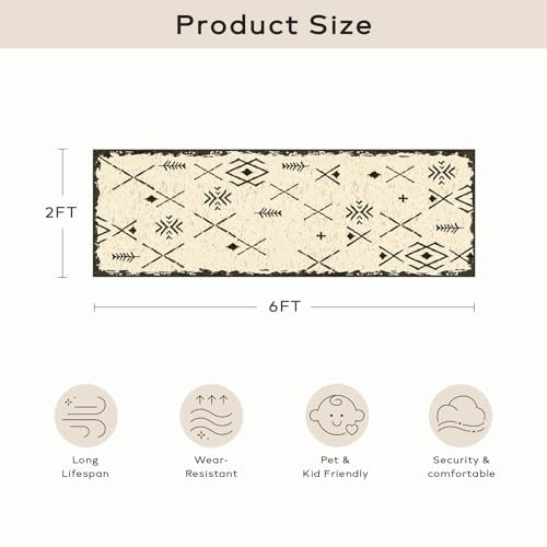 Ashler Abstract Rug, 2×6 Runner Rugs, Modern Abstract Area Rug for Living