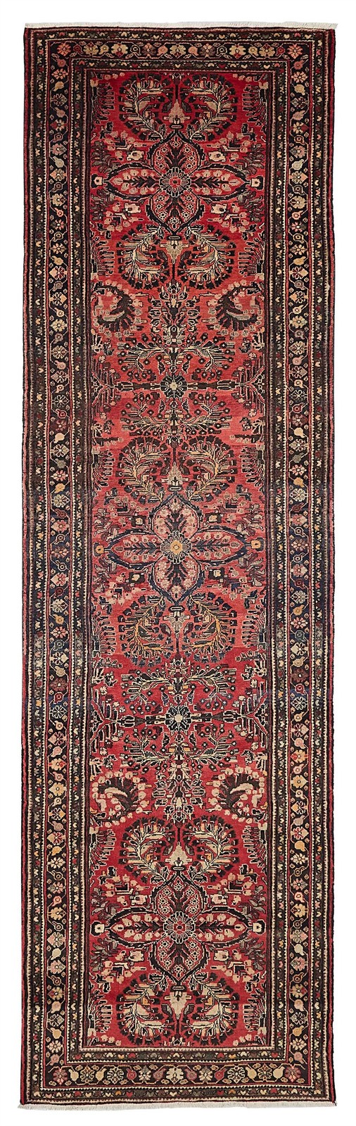 3’10” x 14’3″ Vintage Hand-knotted Runner Rug Traditional Oriental Wool Carpet