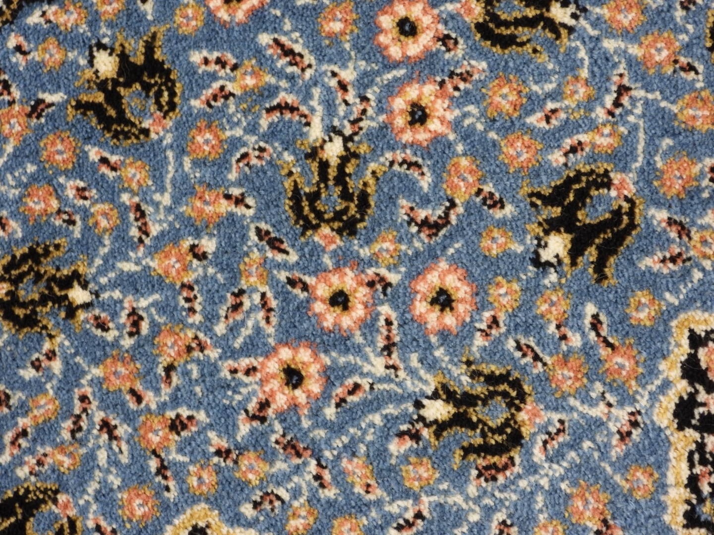 Blue Medallion Design Wool Area Rug 80×160 Cm