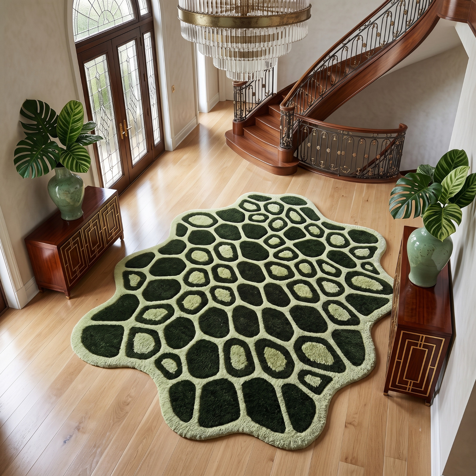 8×10 Hand Tufted Wool Area Rug Handmade Modern Designer Carpet Living Room