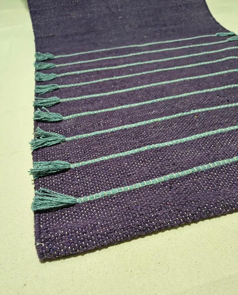 Organic Herbal Cotton Yoga Mat – Ecofriendly, Handwoven, Anti-Slip Exercise & Me
