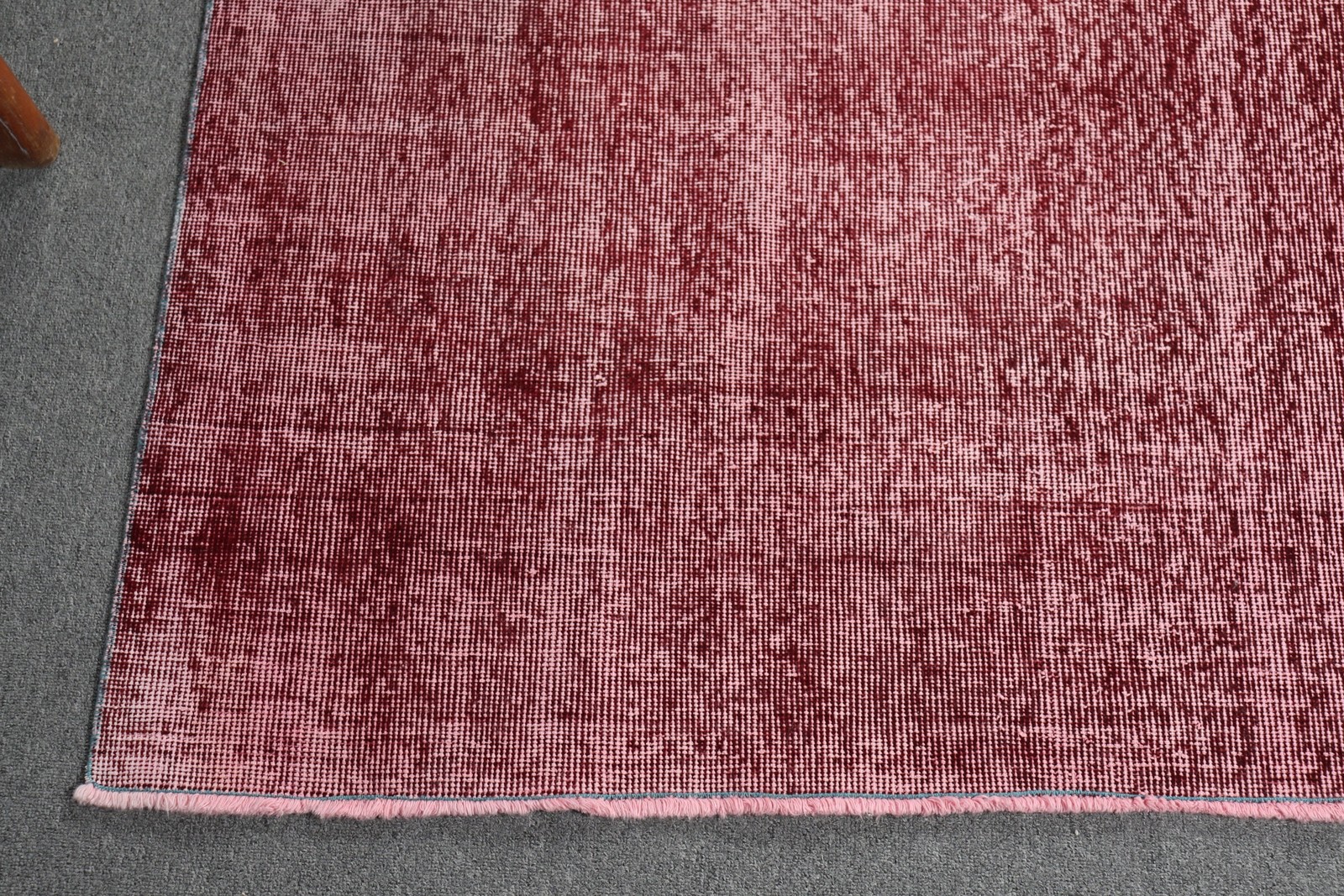 6,6×9,4 ft Turkish Rug, Vintage Large Rug, Red Pink Polka dot Rug