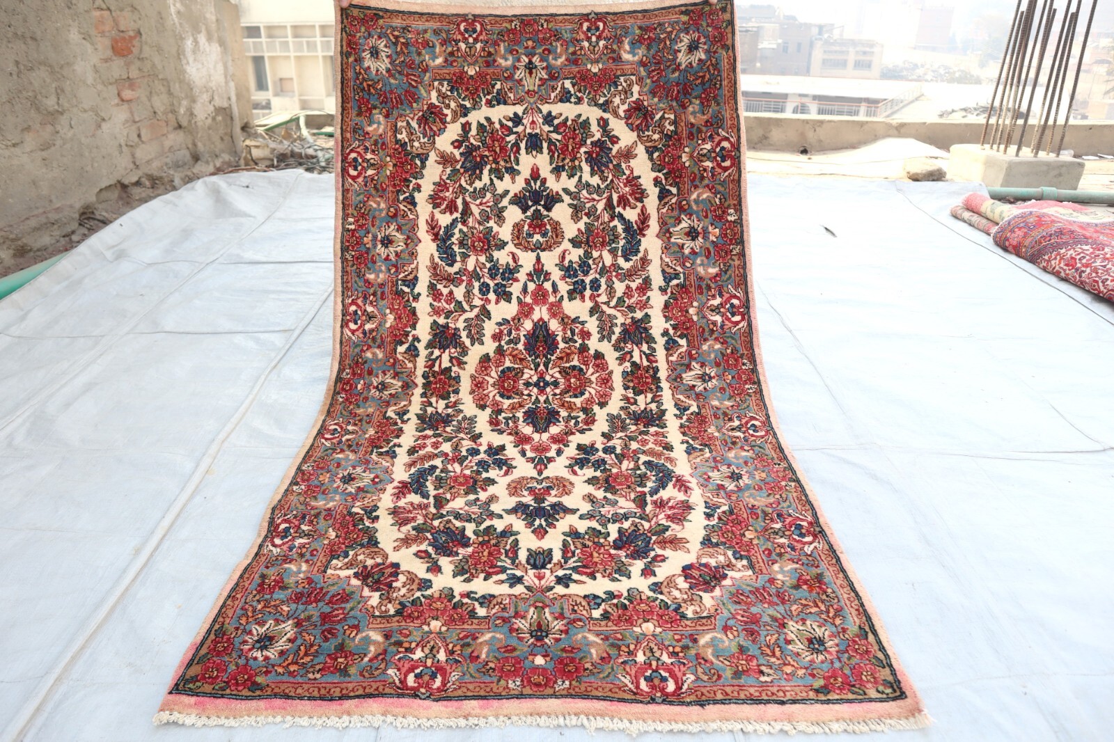 Antique Rug 2’9×5’3 ft Beige Handmade Trible Area Rug- 3×5 Entryway Rug-Kids Rug