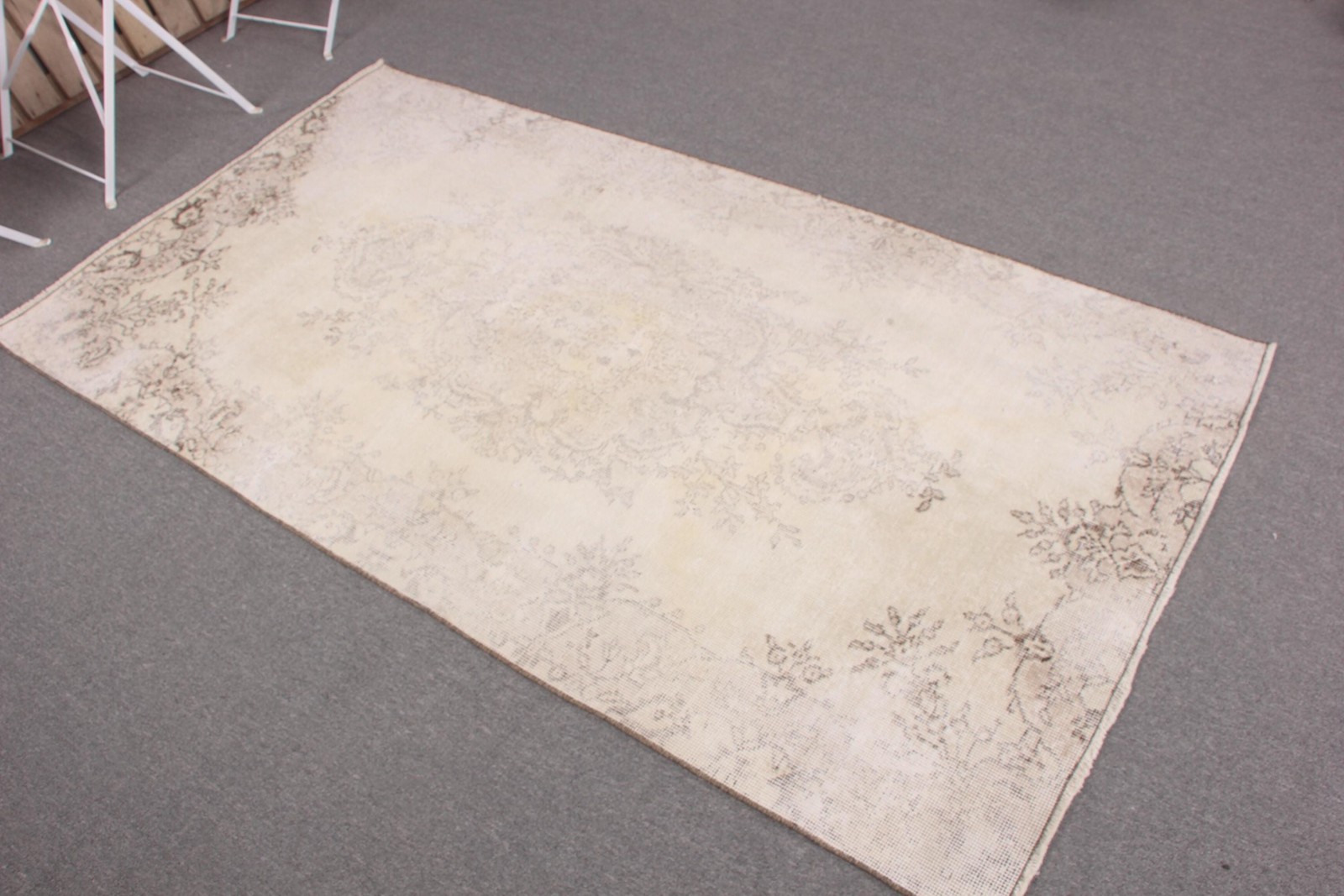 3,7×6,8 ft Vintage Rug, Area Turkish Rug, Beige Southwestern Rug