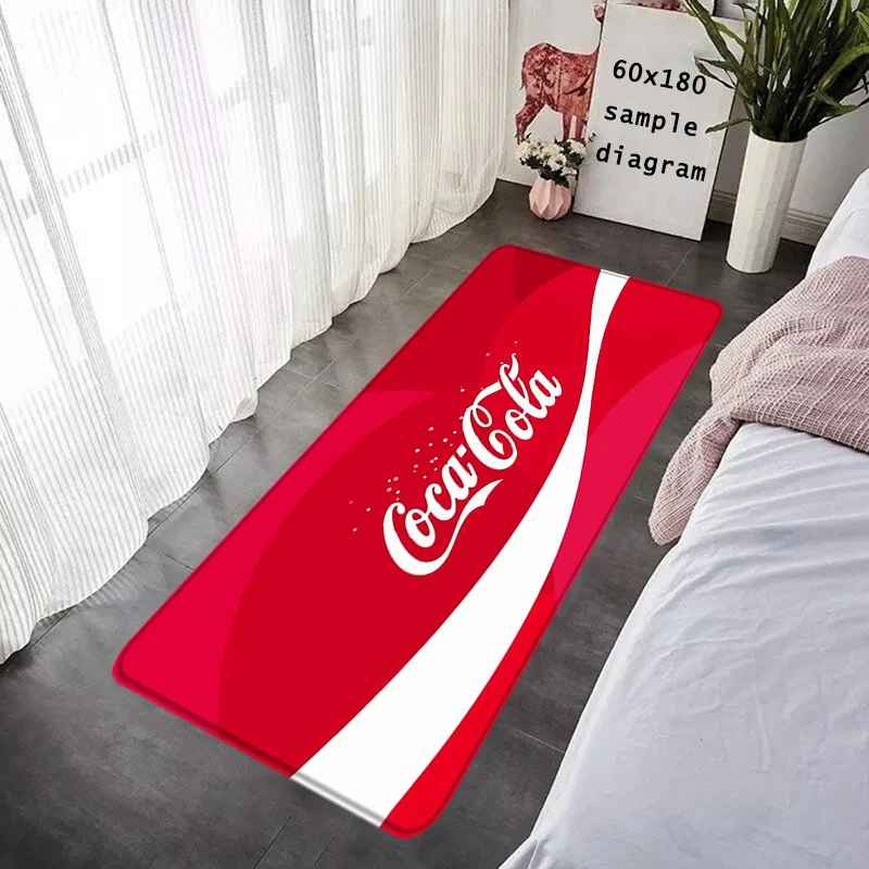 COCA COLA PATTERENED RUG CARPET NON SLIP LIVING BATHROOM KITCHEN HOME DECOR