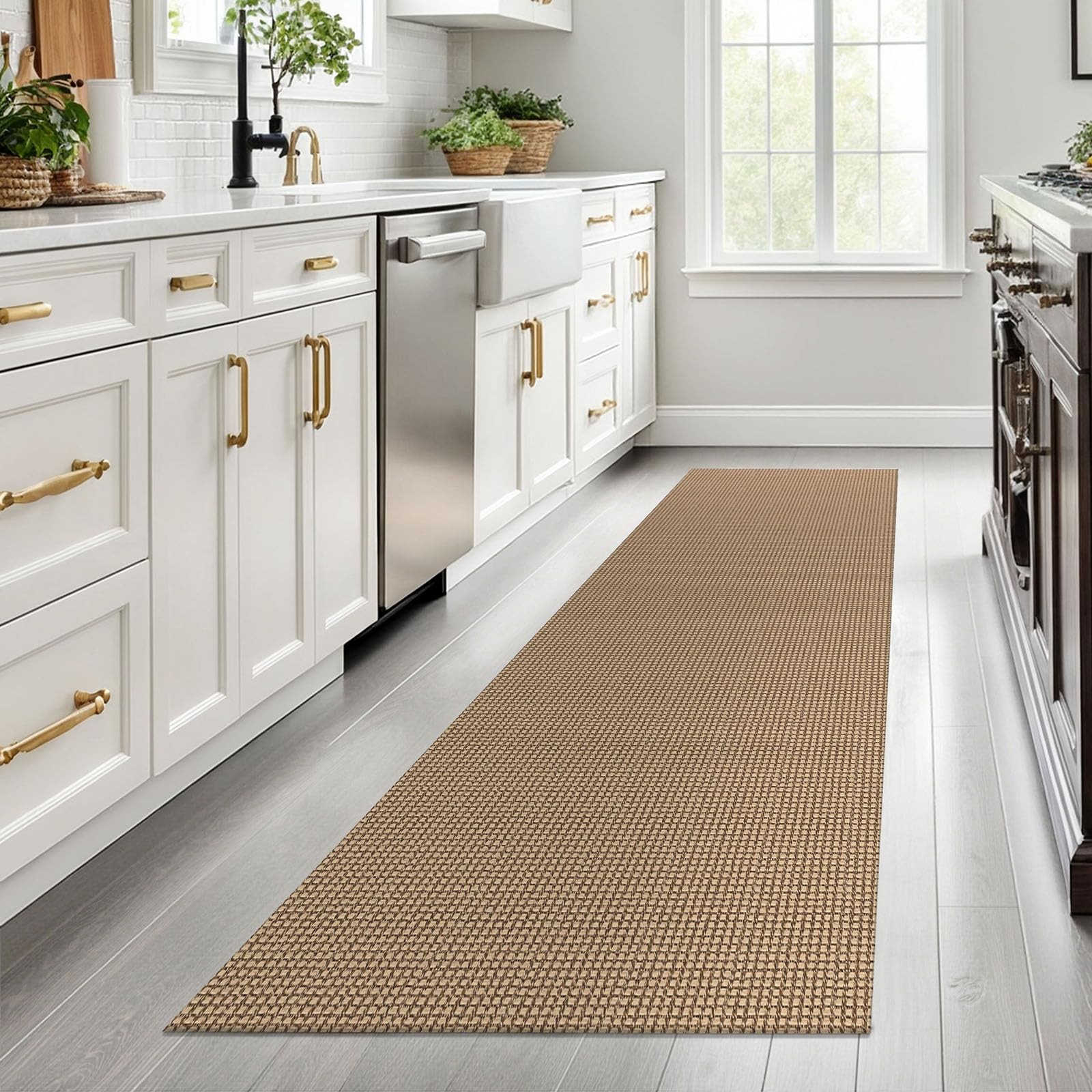 EARTHALL Woven Runner Rug 2.6×8 Ft Washable Runners for Hallways Wide Non Sli