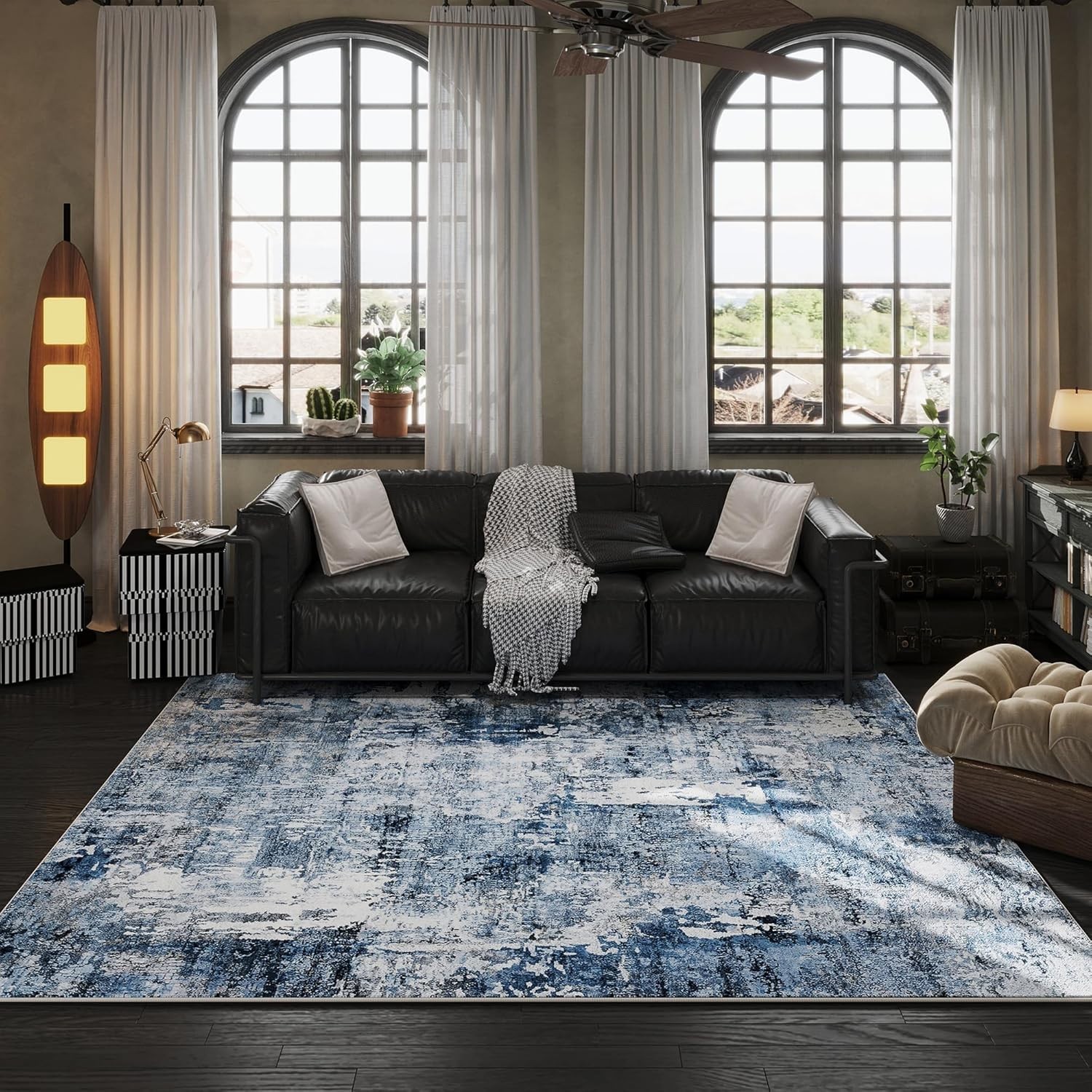 Versatile 5×7 Faux Wool Rug with Elegant Floral Design – Non-Slip & Kid-Friendly