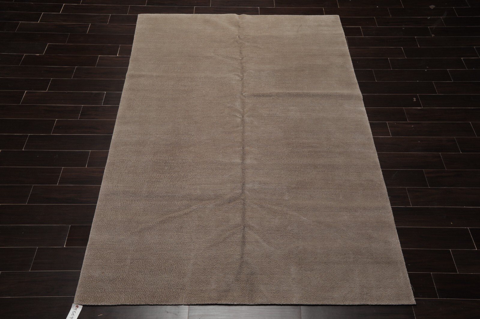 Lapchi 6’ x 8’10” Hand Knotted Modren Pindrop Wool & Silk Tibetan Area Rug Taupe