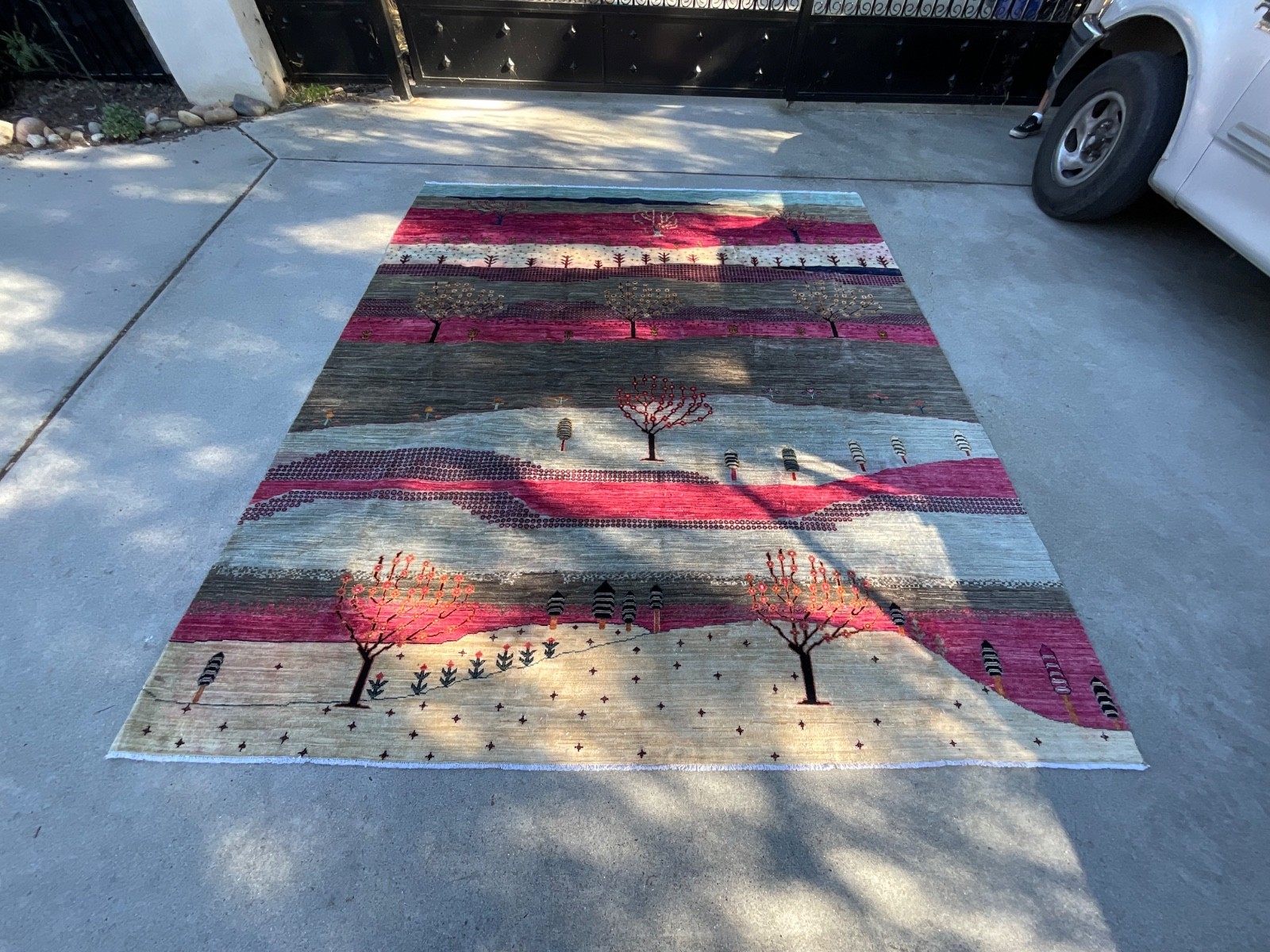 8’2 x 9’10 ft Gabbeh Oriental Afghan Hand Knotted Wool Tribal Area Rug