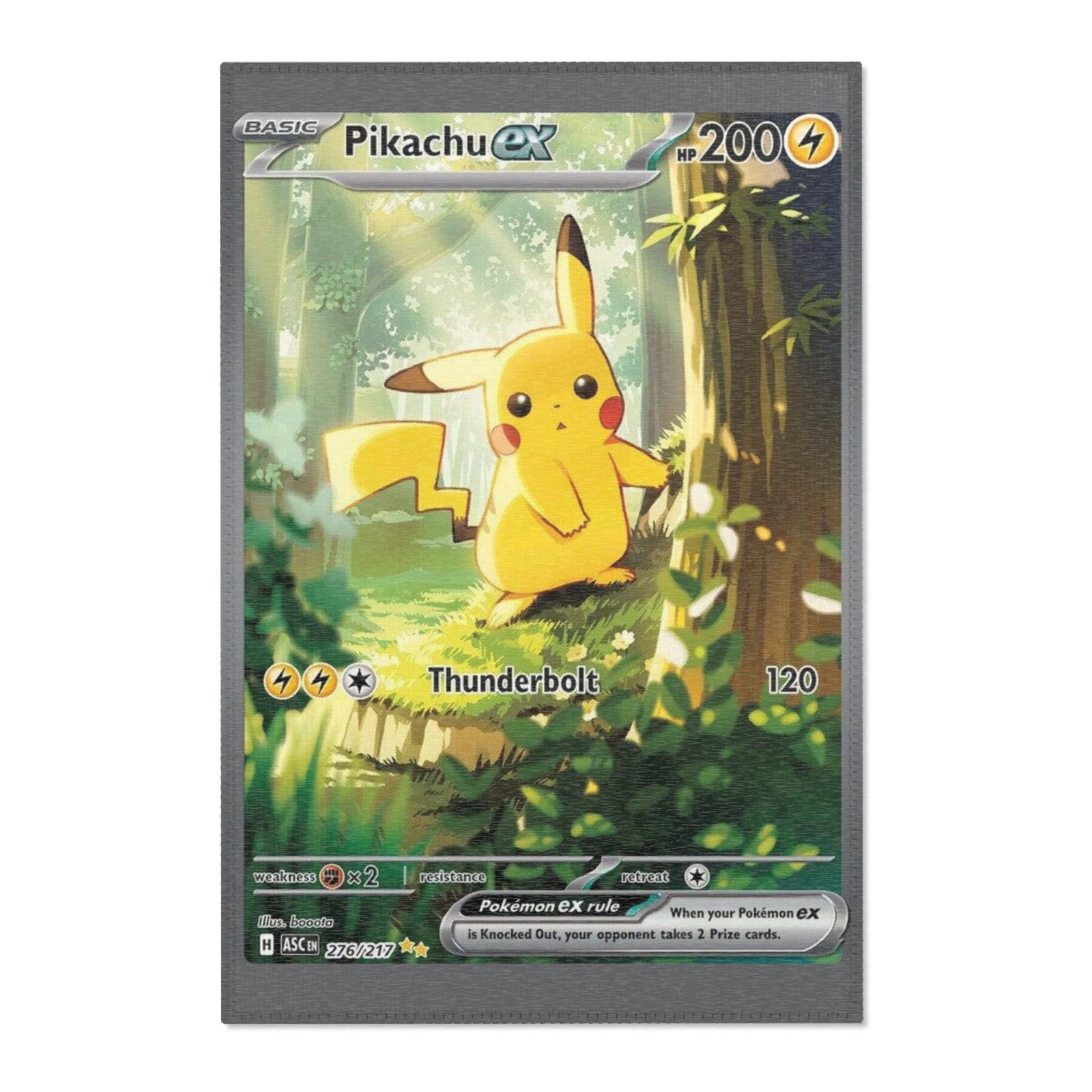 Pikachu EX 276/217 Pokemon Card Rug 24×36″ Anime Room Ascended Heroes Carpet