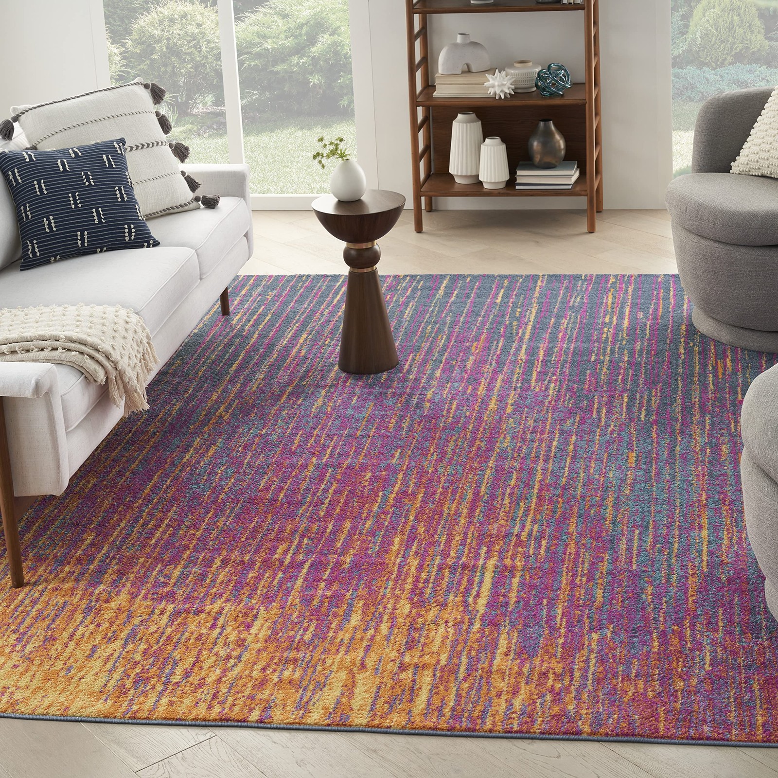 Home Passion Multicolor 8′ x 10′ Area Rug – Easy Clean, Non Shedding, Bed Roo…