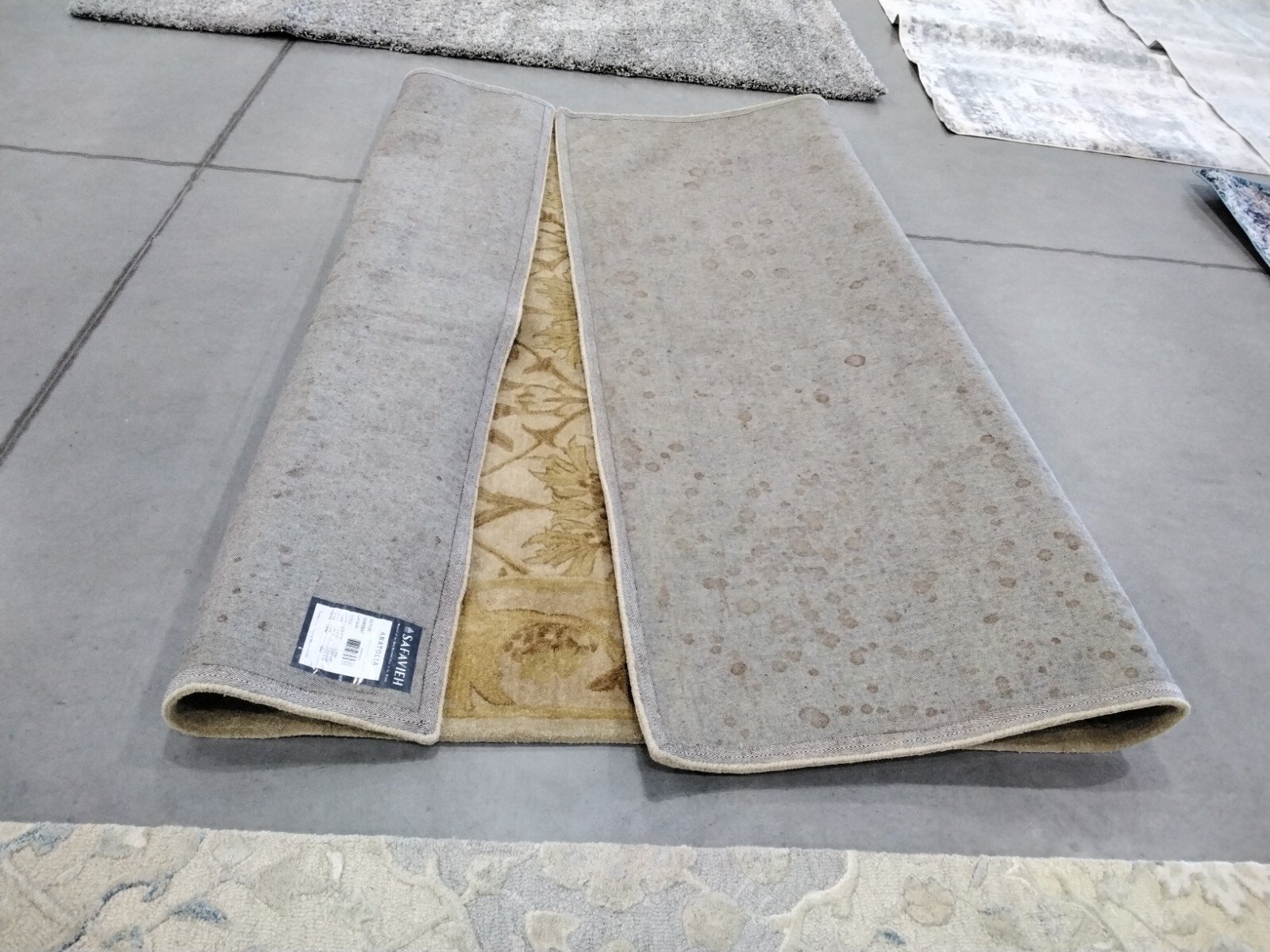 BEIGE / GOLD 8′ X 10′ Back Stain Rug, Reduced Price 1172756438 AN541B-8