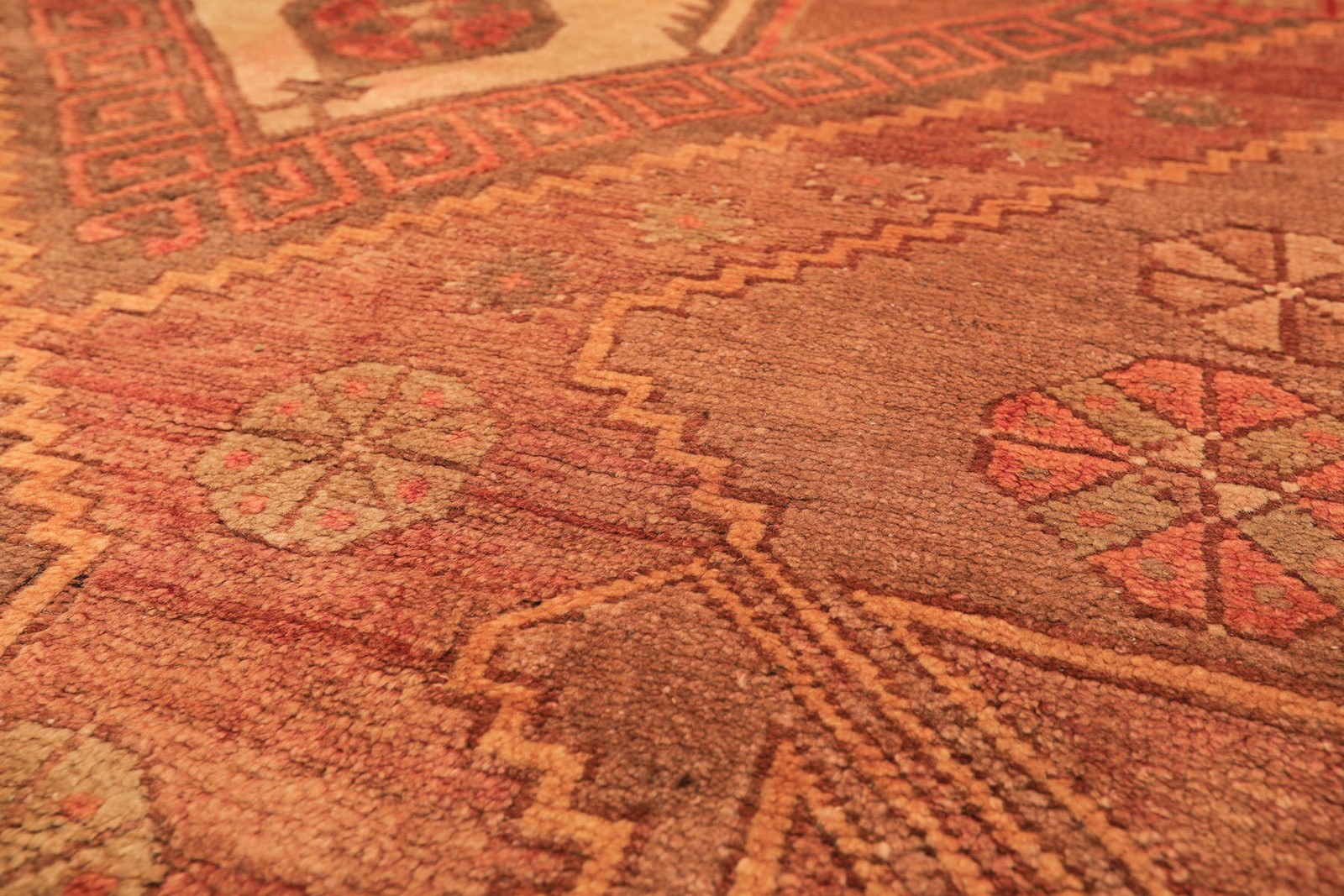 4’4”x8 Hand Knotted Wool Rust Antique Turkish Oushak Medallion Silky Sheen Rug