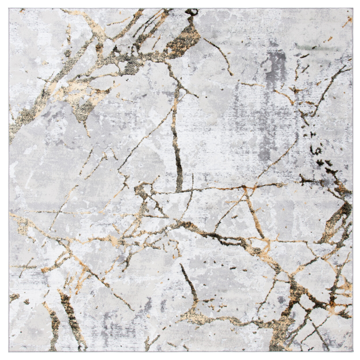 SAFAVIEH Contemporary Modern Abstract Area Rug Grey & Gold Amelia Collection