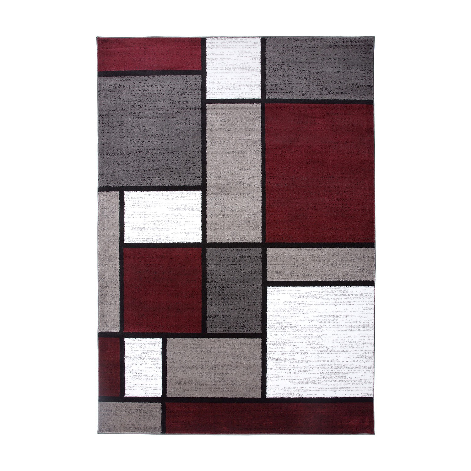 Rugshop Area Rug Modern Boxed Color Block Rugs for Living Room Bedroom Rug Sale