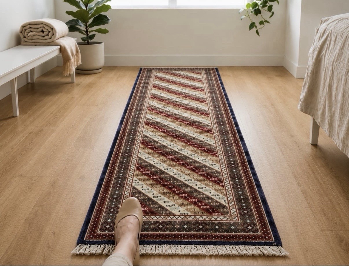 Kazak Runner 9-9×2-7 Red Wool Tribal Geometric Hand-Knotted Oriental Rug
