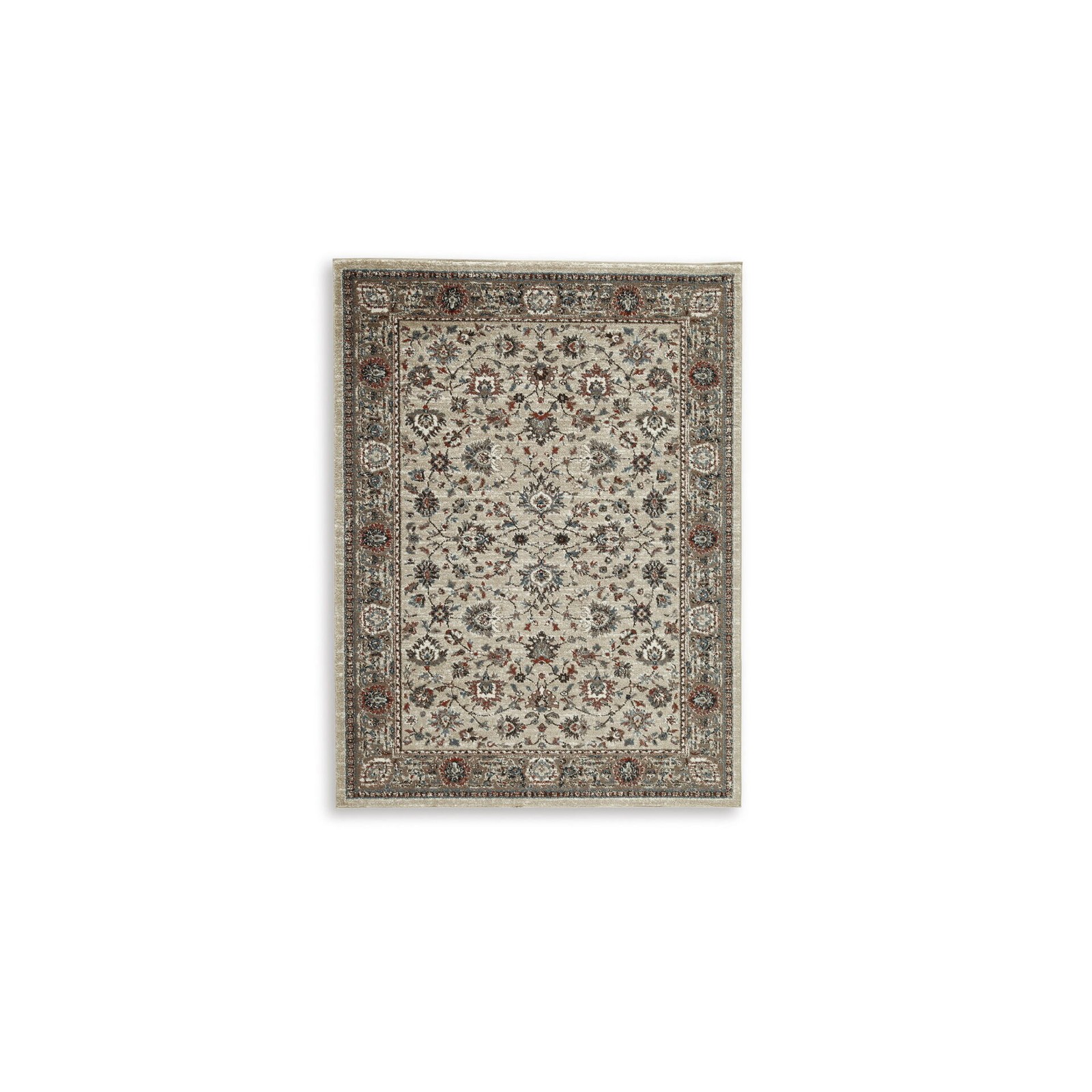 Signature Design by Ashley Beritham 8′ x 10′ Area Rug, Blue Brown Rust Floral