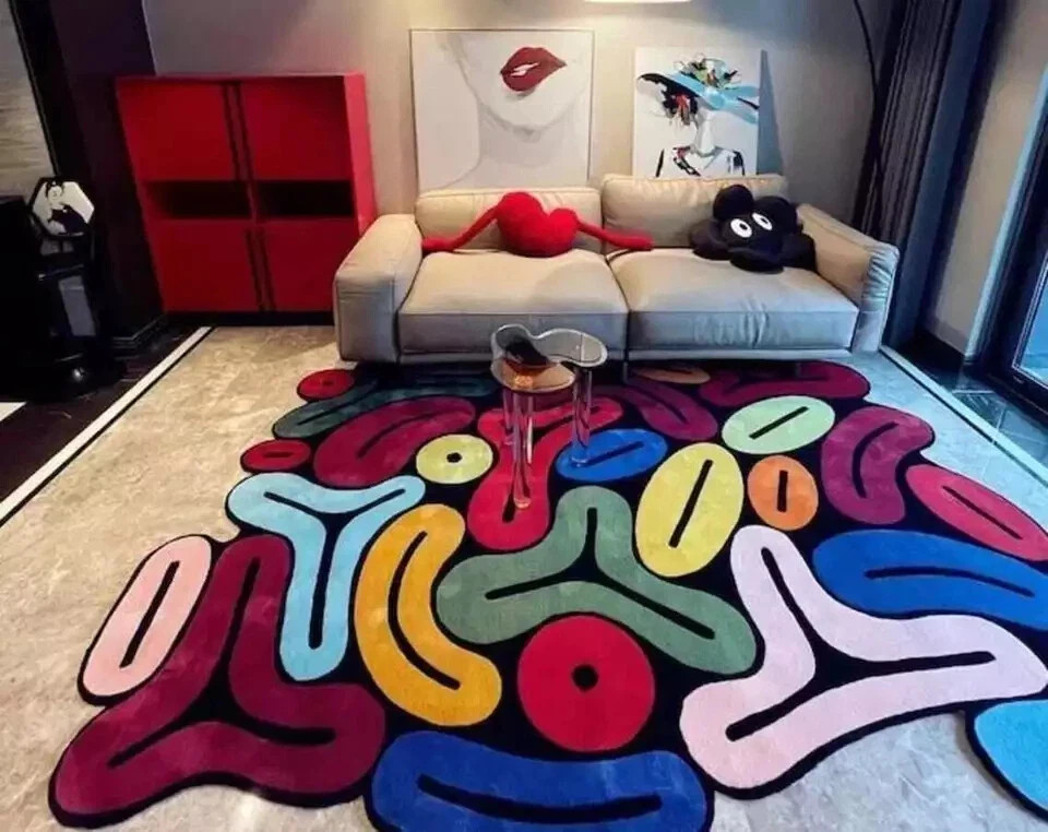 New Irregular Shape Multicolor Hand Tufted Rug Designer Customized Rug Carpet