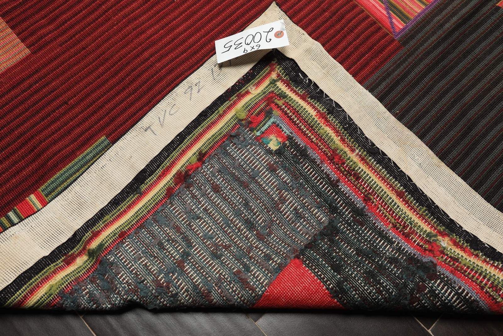 6×9 Asmara Hand Woven Flatweave Wool Burgundy Needlepoint Botanical Rug