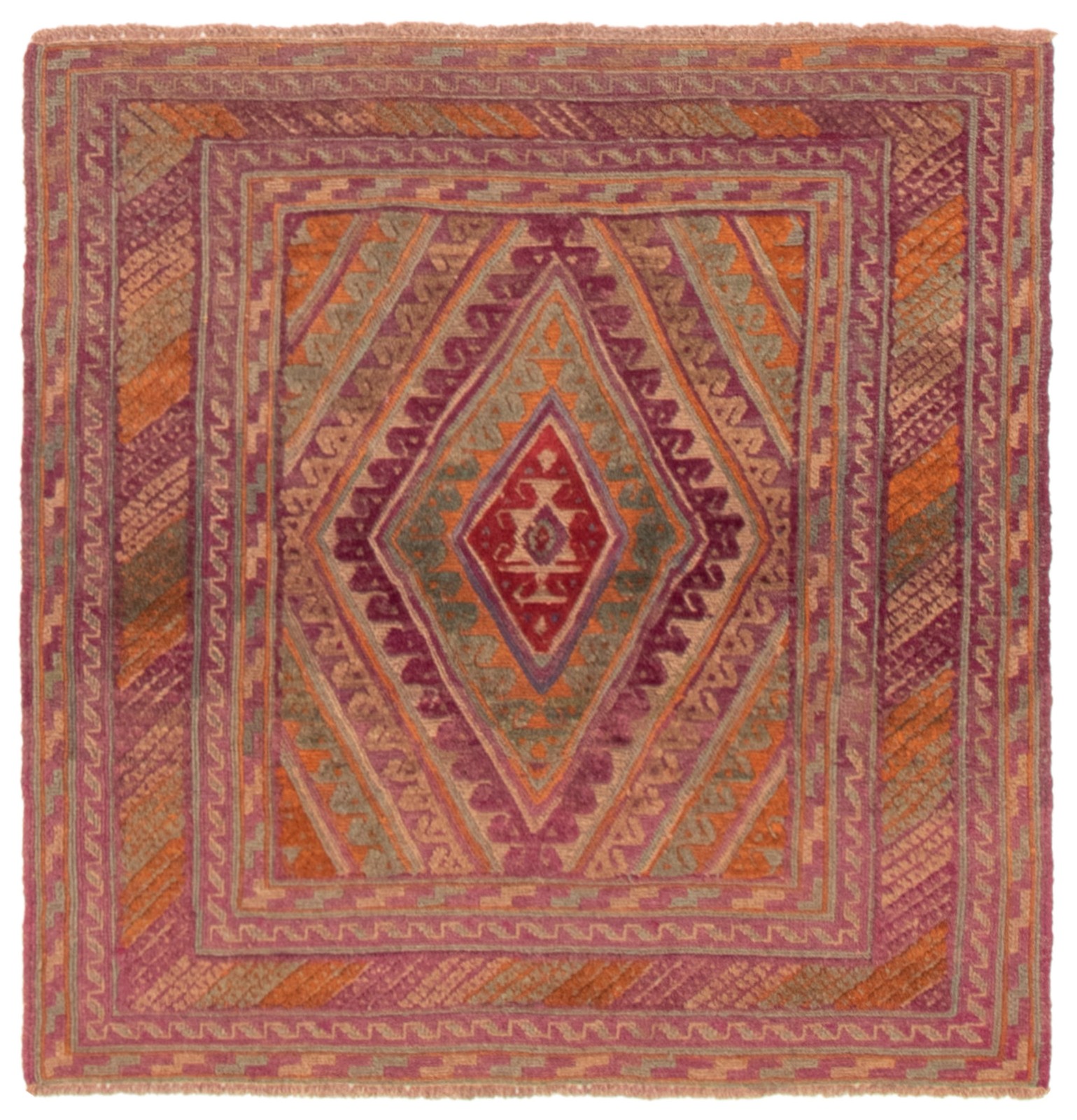 Traditional Hand-knotted Area Rug 3’10” x 3’10” Tan Oriental Carpet