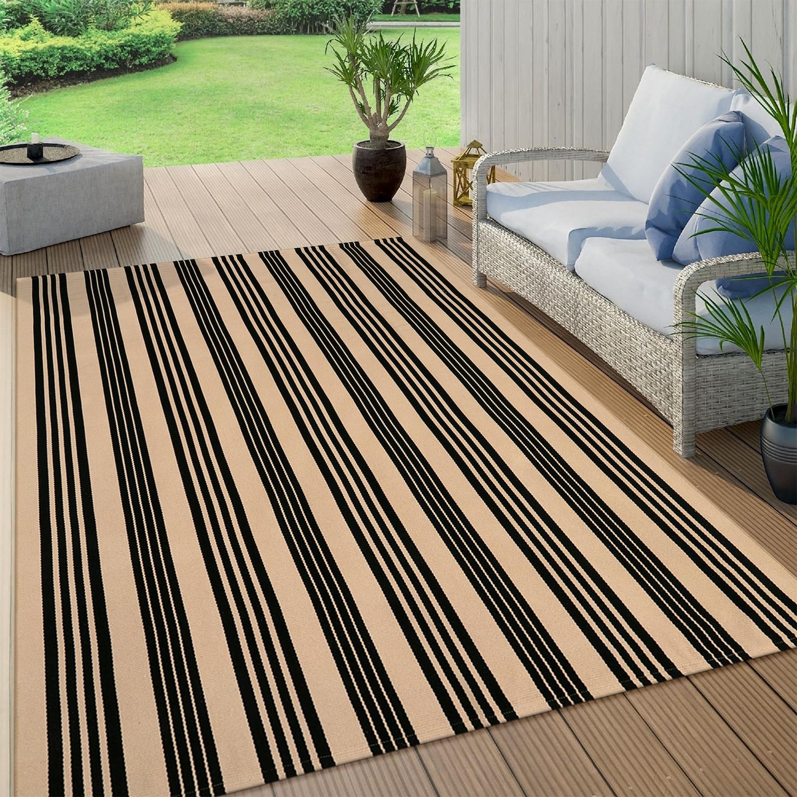 KIMODE Indoor Outdoor Rug Fall Large Patio Rugs Living Room Area Rug