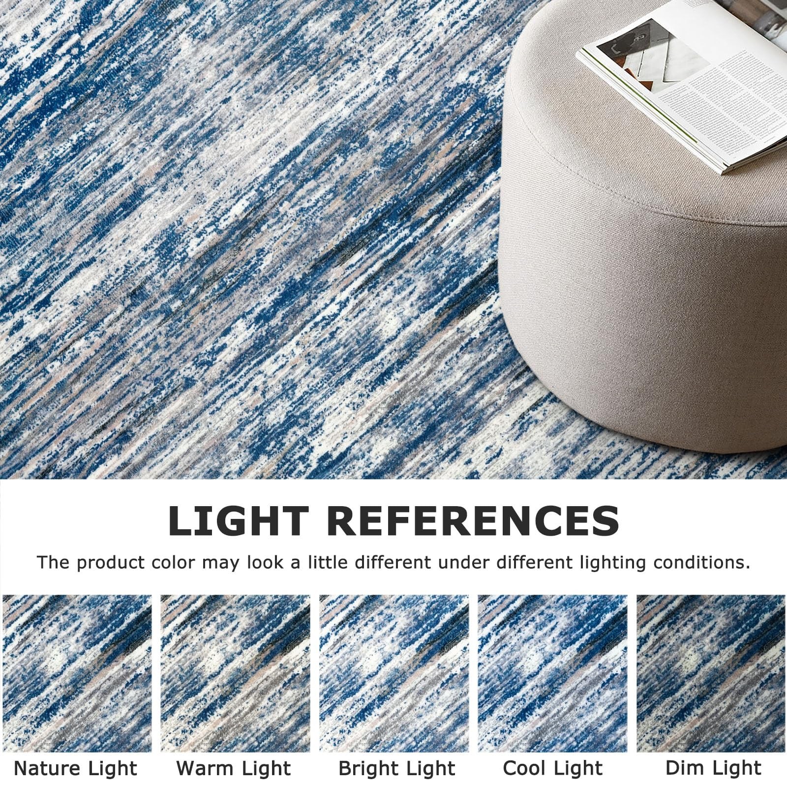 2×3 Navy Blue Gray Neutral 2′ x 3′ (Rectangular) Navy Blue/Gray/Neutral/Multi